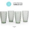 imageMartha Stewart Chauncey 4Pack 142 oz Hobnail Handmade Glass Goblet  PinkGreen Hobnail
