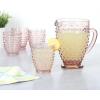 imageMartha Stewart Chauncey 4Pack 142 oz Hobnail Handmade Glass Goblet  PinkPink Hobnail