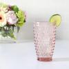 imageMartha Stewart Chauncey 4Pack 142 oz Hobnail Handmade Glass Goblet  PinkPink Hobnail