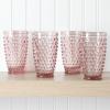 imageMartha Stewart Chauncey 4Pack 142 oz Hobnail Handmade Glass Goblet  PinkPink Hobnail