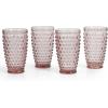 imageMartha Stewart Chauncey 4Pack 142 oz Hobnail Handmade Glass Goblet  PinkPink Hobnail