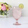 imageMartha Stewart Chauncey 4Pack 142 oz Hobnail Handmade Glass Goblet  PinkPink Hobnail