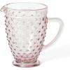 imageMartha Stewart Chauncey 4Pack 142 oz Hobnail Handmade Glass Goblet  PinkPink Hobnail