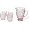 imageMartha Stewart Chauncey 4Pack 142 oz Hobnail Handmade Glass Goblet  PinkPink Hobnail