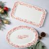 imageMartha Stewart Christmas Plates 12 Piece Decorated Red and White Stoneware Dinnerware SetChristmas Vines Serveware