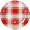 imageMartha Stewart Christmas Plates 12 Piece Decorated Red and White Stoneware Dinnerware SetRedWhite Plaid