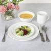 imageMartha Stewart Cliffield 16Piece Porcelain Chip and Scratch Resistant Dinnerware Set  White wBlack RimWhite