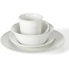 imageMartha Stewart Cliffield 16Piece Porcelain Chip and Scratch Resistant Dinnerware Set  White wBlack RimWhite