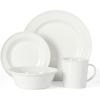 imageMartha Stewart Cliffield 16Piece Porcelain Chip and Scratch Resistant Dinnerware Set  White wBlack RimWhite