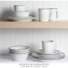 imageMartha Stewart Cliffield 16Piece Porcelain Chip and Scratch Resistant Dinnerware Set  White wBlack RimWhite w Black Rim