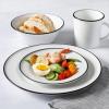imageMartha Stewart Cliffield 16Piece Porcelain Chip and Scratch Resistant Dinnerware Set  White wBlack RimWhite w Black Rim
