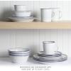 imageMartha Stewart Cliffield 16Piece Porcelain Chip and Scratch Resistant Dinnerware Set  White wBlack RimWhite w Blue Rim