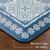 imageMartha Stewart Comfort Anti Fatigue Strie Medallion Tile Kitchen Mat Comfort Standing Mat NonSlip Backing Safe Beveled Edge Charcoal Black 196quot x39quotNavy Blue