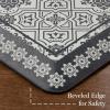 imageMartha Stewart Comfort Anti Fatigue Strie Medallion Tile Kitchen Mat Comfort Standing Mat NonSlip Backing Safe Beveled Edge Charcoal Black 196quot x39quotCharcoal Black