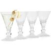 imageMartha Stewart Crispa 4 Piece 10 Ounce Goblet Martini Handmade Glassware  Jade GreenClear Glass