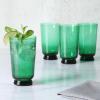 imageMartha Stewart Crispa 4 Piece 10 Ounce Goblet Martini Handmade Glassware  Jade GreenJade Green Glass