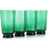 imageMartha Stewart Crispa 4 Piece 10 Ounce Goblet Martini Handmade Glassware  Jade GreenJade Green Glass