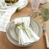 imageMartha Stewart Daisy Stripe Napkin Set 4Pack Green 19quotx19quotGreyYellow