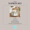 imageMartha Stewart Daisy Stripe Napkin Set 4Pack Green 19quotx19quotLinen