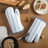 imageMartha Stewart Daisy Stripe Oven Mitt Set 2Pack BeigeBrown 7quotx13quotBlue