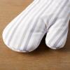 imageMartha Stewart Daisy Stripe Oven Mitt Set 2Pack BeigeBrown 7quotx13quotLinen
