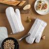 imageMartha Stewart Daisy Stripe Oven Mitt Set 2Pack BeigeBrown 7quotx13quotLinen