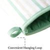 imageMartha Stewart Daisy Stripe Oven Mitt Set 2Pack BeigeBrown 7quotx13quotMint
