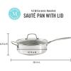 imageMartha Stewart Delaroux Stainless Steel 4Quart PFAs Free Premium Ceramic Nonstick Saute Pan wTempered Glass Lid
