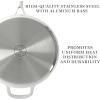 imageMartha Stewart Delaroux Stainless Steel 4Quart PFAs Free Premium Ceramic Nonstick Saute Pan wTempered Glass Lid