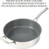 imageMartha Stewart Delaroux Stainless Steel 4Quart PFAs Free Premium Ceramic Nonstick Saute Pan wTempered Glass Lid
