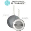 imageMartha Stewart Delaroux Stainless Steel 95quot ampamp 12quot PFAs Free Premium Ceramic Nonstick Fry Pan Set