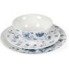 imageMartha Stewart Empress Bouquet Decorated Porcelain Dinnerware Plates and Bowls Set  Blue Floral Service for 4 12pcsBlue Floral