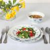 imageMartha Stewart Empress Bouquet Decorated Porcelain Dinnerware Plates and Bowls Set  Blue Floral Service for 4 12pcsBlue Floral