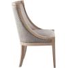 imageMartha Stewart Farmhouse Dining Room Chair Recessed Arm Chair for Bedrooms Nailhead Trim Solid Wood Legs Upholstered Reading Accent Chairs for Living Room Kitchen Dcor Elmherst  Linen ColorLinen Color