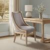 imageMartha Stewart Farmhouse Dining Room Chair Recessed Arm Chair for Bedrooms Nailhead Trim Solid Wood Legs Upholstered Reading Accent Chairs for Living Room Kitchen Dcor Elmherst  Linen ColorLinen Color