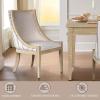 imageMartha Stewart Farmhouse Dining Room Chair Recessed Arm Chair for Bedrooms Nailhead Trim Solid Wood Legs Upholstered Reading Accent Chairs for Living Room Kitchen Dcor Elmherst  Linen ColorBeige Stripe