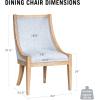 imageMartha Stewart Farmhouse Dining Room Chair Recessed Arm Chair for Bedrooms Nailhead Trim Solid Wood Legs Upholstered Reading Accent Chairs for Living Room Kitchen Dcor Elmherst  Linen ColorLight Blue