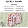 imageMartha Stewart Festive Quilted Makeup Bag Compact Cosmetic Organizer for Women Small Zipper Pouch with PVC Lining 875quot x 4quot x 6quot Holiday Bow Stripe