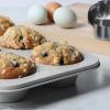 imageMartha Stewart Gallen 12 Cup Nonstick Carbon Steel MuffinCupcake Pan  Cool GreyCool Gray
