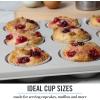 imageMartha Stewart Gallen 12 Cup Nonstick Carbon Steel MuffinCupcake Pan  Cool GreyCool Gray