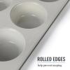 imageMartha Stewart Gallen 12 Cup Nonstick Carbon Steel MuffinCupcake Pan  Cool GreyCool Gray