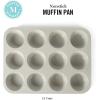 imageMartha Stewart Gallen 12 Cup Nonstick Carbon Steel MuffinCupcake Pan  Cool GreyCool Gray