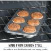 imageMartha Stewart Gallen 12 Cup Nonstick Carbon Steel MuffinCupcake Pan  Cool GreySilver