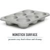 imageMartha Stewart Gallen 12 Cup Nonstick Carbon Steel MuffinCupcake Pan  Cool GreySilver