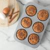 imageMartha Stewart Gallen 12 Cup Nonstick Carbon Steel MuffinCupcake Pan  Cool GreySilver