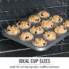 imageMartha Stewart Gallen 12 Cup Nonstick Carbon Steel MuffinCupcake Pan  Cool GreySilver