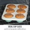 imageMartha Stewart Gallen 12 Cup Nonstick Carbon Steel MuffinCupcake Pan  Cool GreyTeal