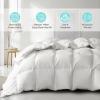 imageMartha Stewart Goose Down Fiber Cotton Comforter Queen Size Duvet Insert Queen UltraSoft 1cm Breathable Panel Hotel Collection Hypoallergenic Comforter 42oz All Season Medium Warmth 90x90White