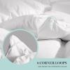 imageMartha Stewart Goose Down Fiber Cotton Comforter Queen Size Duvet Insert Queen UltraSoft 1cm Breathable Panel Hotel Collection Hypoallergenic Comforter 42oz All Season Medium Warmth 90x90White