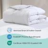 imageMartha Stewart Goose Feather and Down Fiber Comforter Queen Size  Luxurious Hotel Duvet Insert Bedding Comforters 100 Cotton All Season Medium Warmth 90 x 90 InchWhiteTwin
